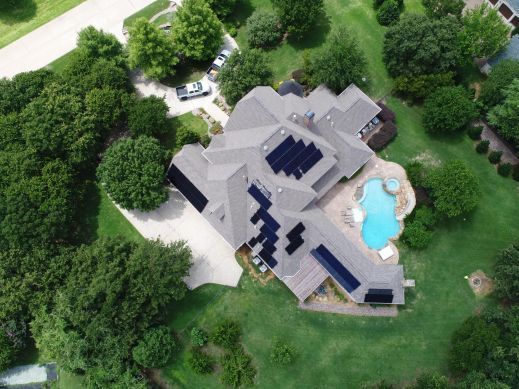 Aerial View of the Project Solar, Greentech Renewables, Installation, North Texas Solar