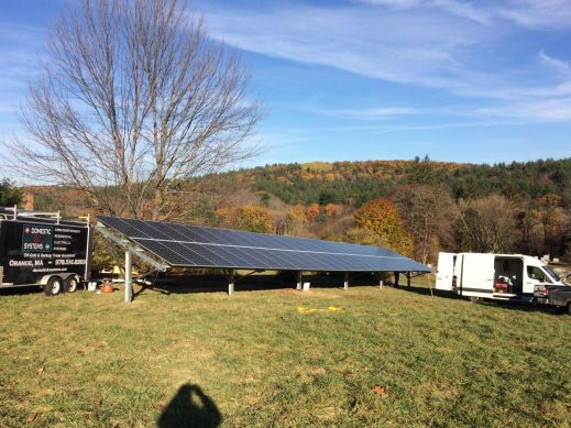 Solar array installation project in Conway, MA. Solar array installation project in Conway, MA.