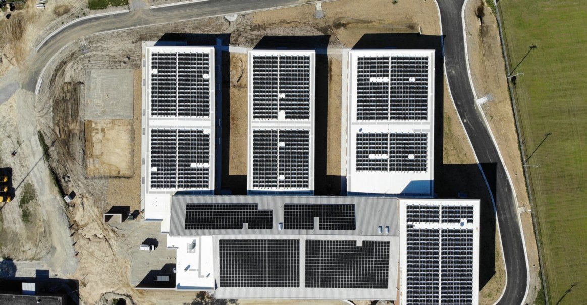 Bird's eye view of commercial installation project in Tarheel, NC. Bird's eye view of commercial installation project in Tarheel, NC.