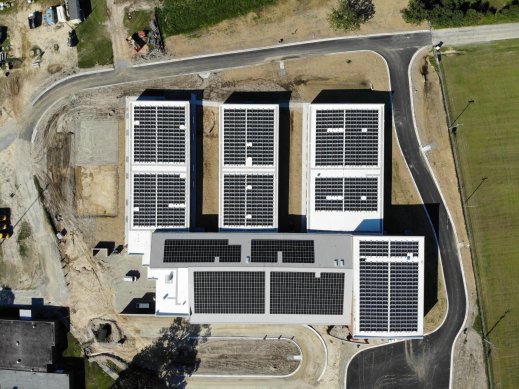 Bird's eye view of commercial installation project in Tarheel, NC. Bird's eye view of commercial installation project in Tarheel, NC.