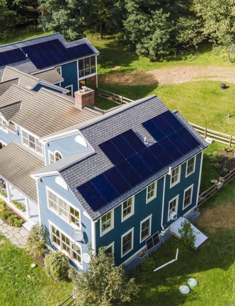 22.2 kW residential solar panel installation in North Bennington.