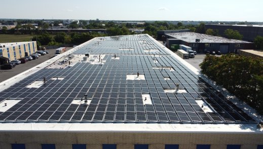 Silfab Solar commercial solar panel installation project in America.