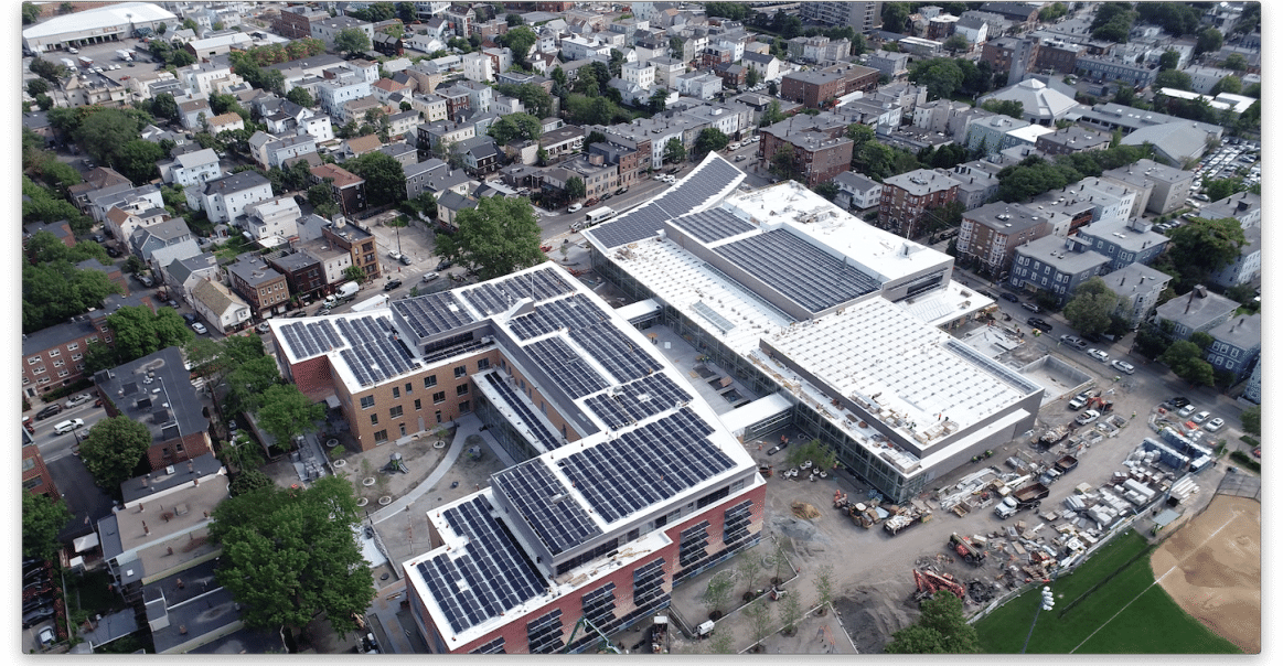 1.3MW array across 11 roofs Full shot of 1.3MW Array